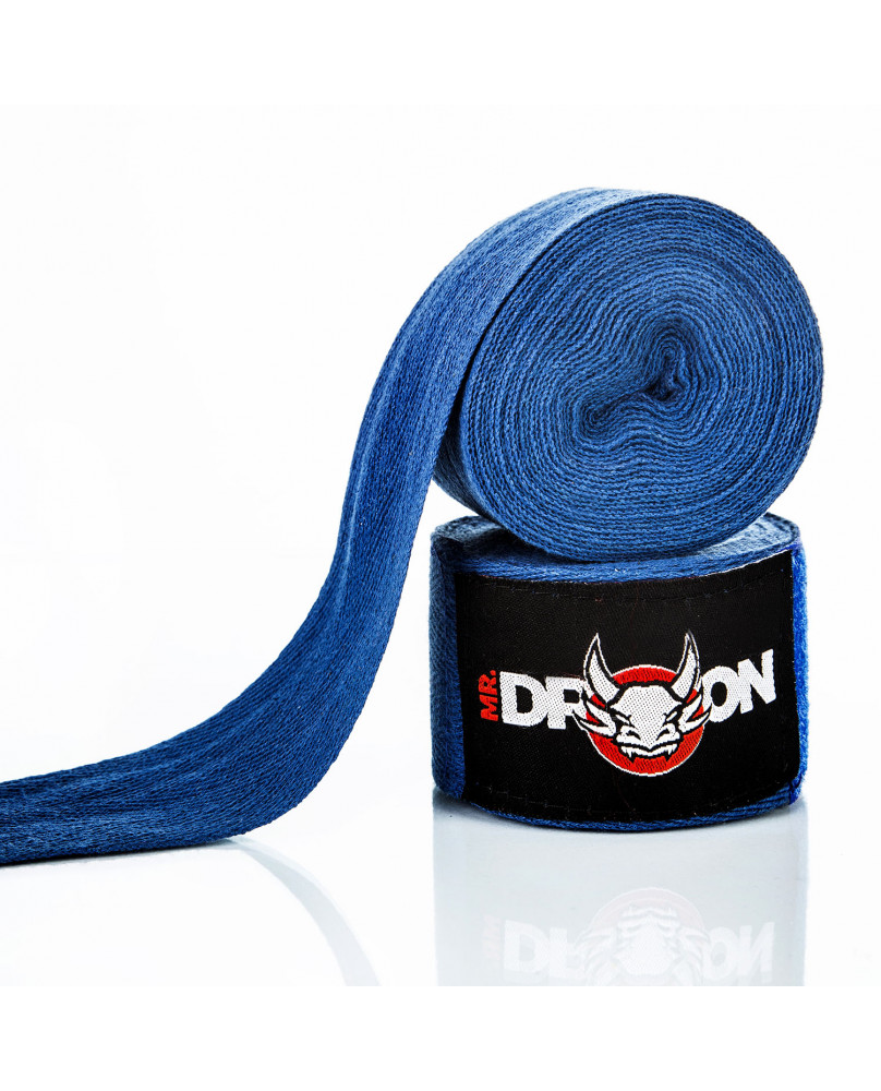 Boxerské bandáže Mr.Dragon 350 cm - modré