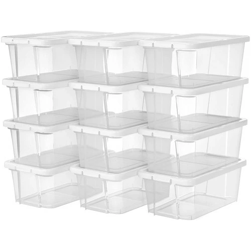 Úložné boxy 12 ks SONGMICS LSP12WT