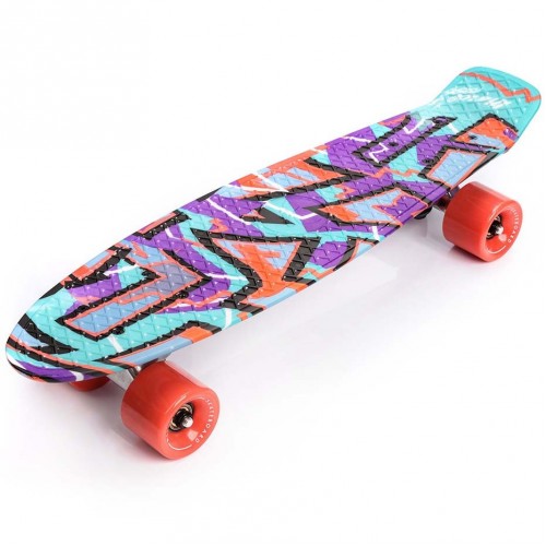 E-shop Meteor Pennyboard Multikolor Graffiti 22604 – fialovo-červený