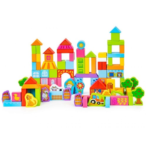 Drevená stavebnica farma ECOTOYS - SR19004