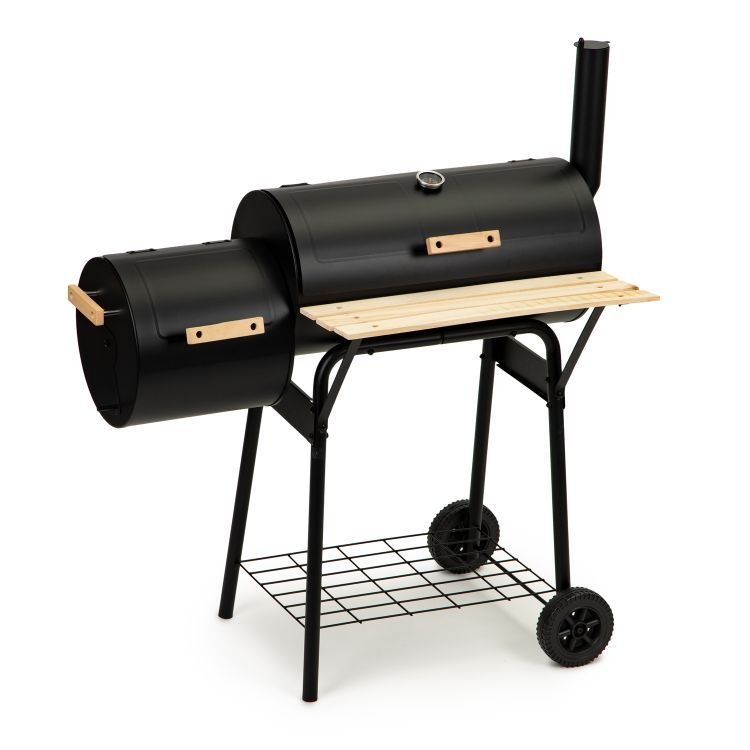 Veľký záhradný gril - 2 v 1 udiareň, teplomer + grilovacie príslušenstvo MODERNHOME - JY-061