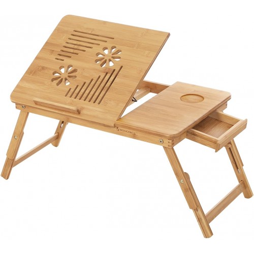 Bambusový stolík na laptop SONGMICS LLD002