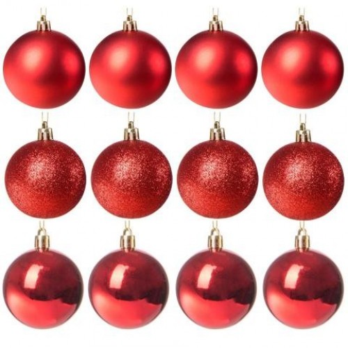 Vianočné gule na stromček 12 ks SPRINGOS CA0001