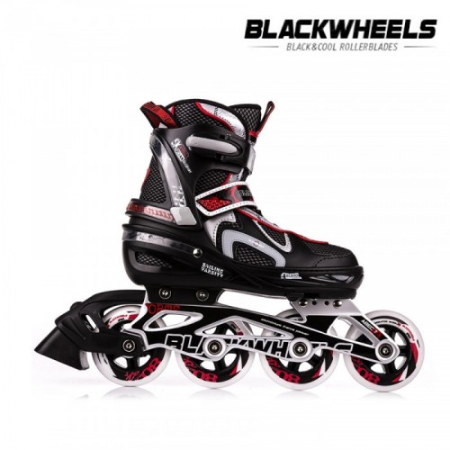 E-shop Nastaviteľné kolieskové korčule Blackwheels Flex - čierno/červené Veľkosť: 31-34