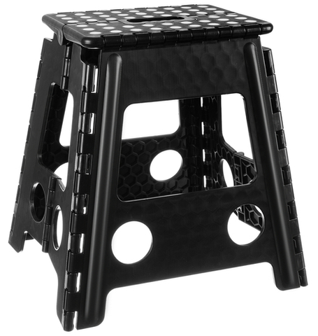 Skladacia taburetka 39 cm Malatec - čierna 18595