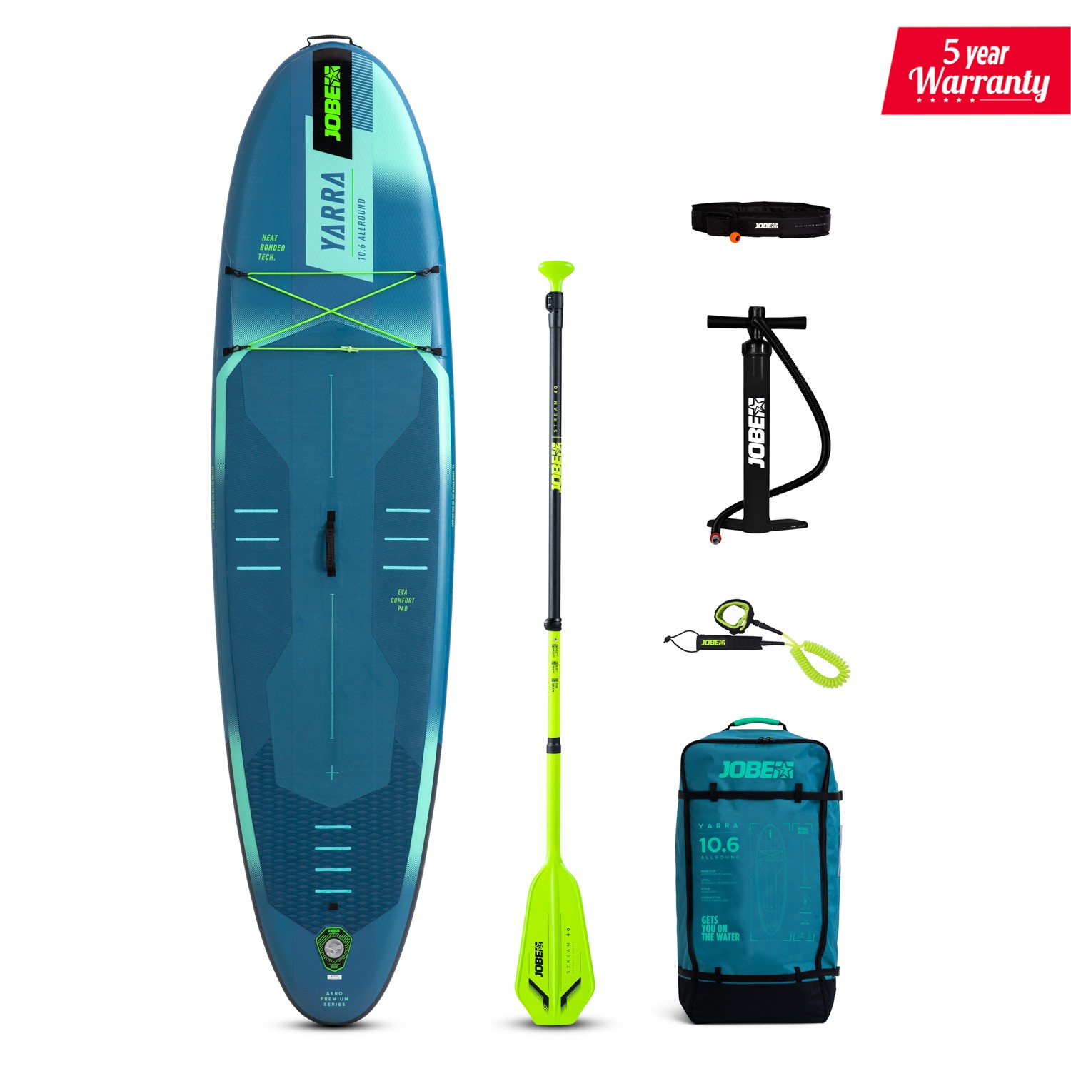 Jobe Aero Yarra SUP Board 10.6 Package – oceľovo modrá