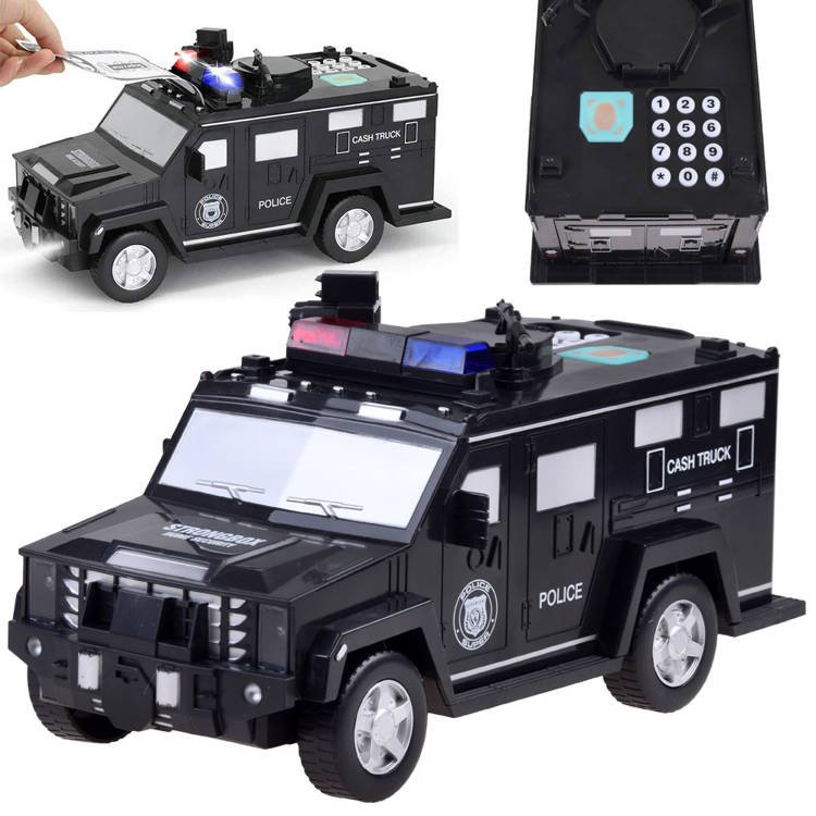 Pokladnička policajné auto s prasiatkom ZA3705