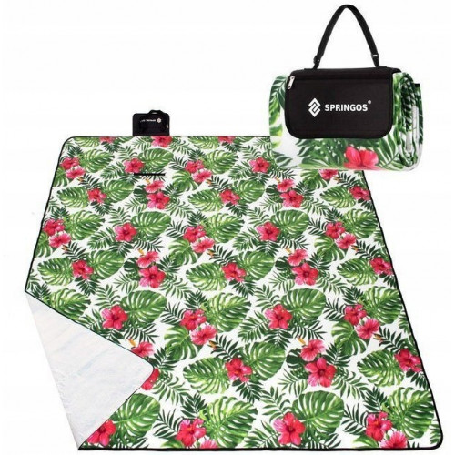 E-shop Pikniková deka 200x200 cm SPRINGOS PM019 – rastliny