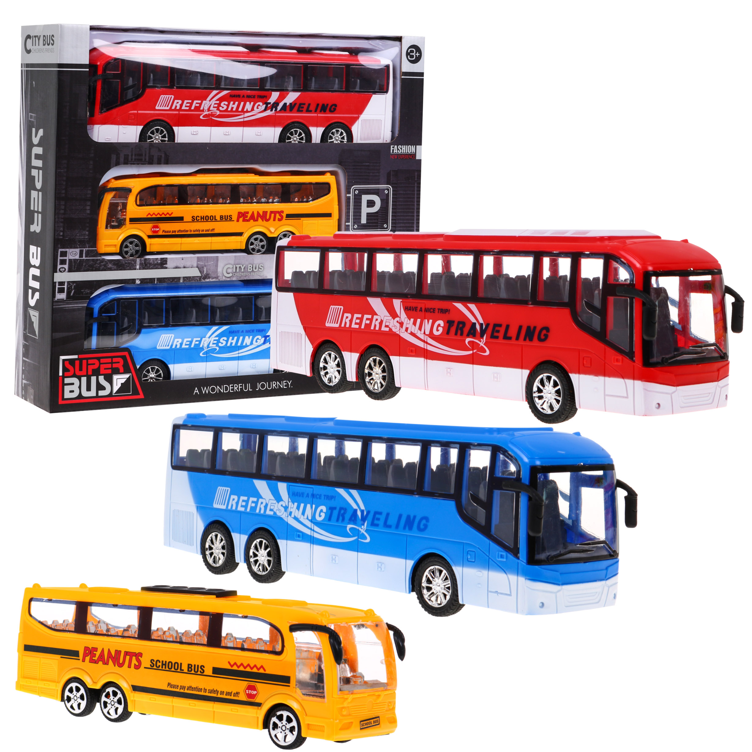 Modely autobusov pre deti 3 ks RAMIZ 828-C3
