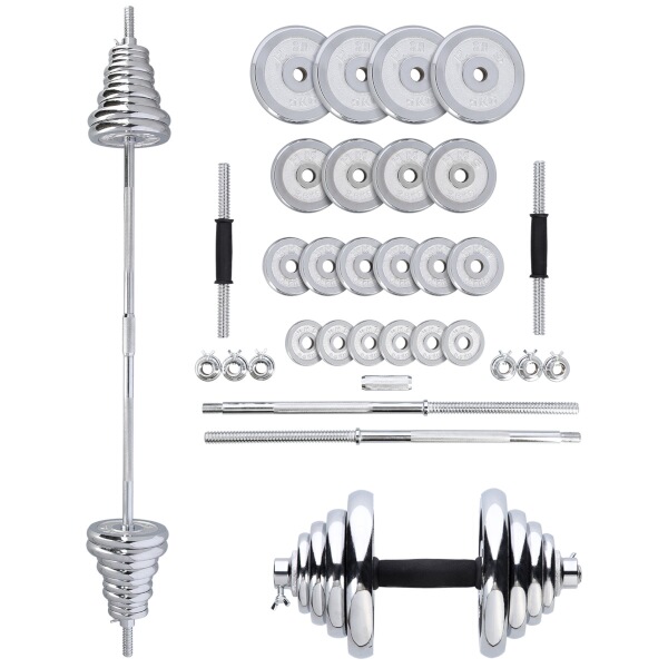 Činkový set v kufri HMS STC50 2x25 kg, chróm