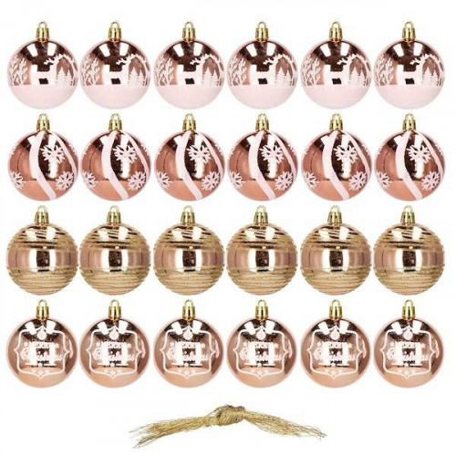 Vianočné gule 24 ks SPRINGOS CA0867