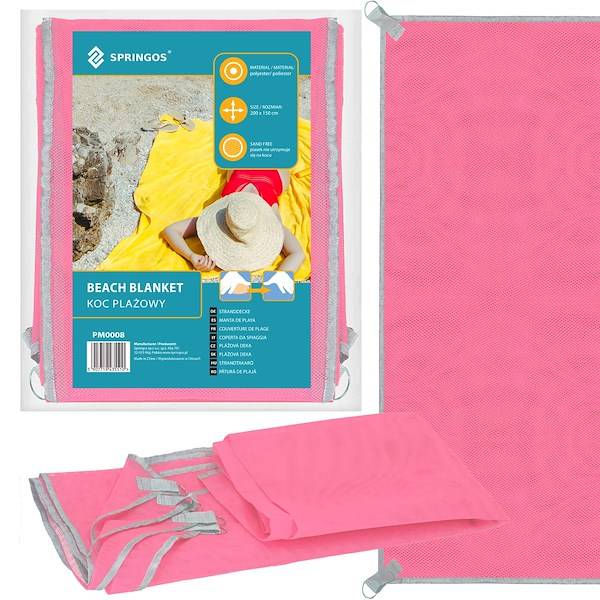 Plážový uterák 200x150 cm SPRINGOS PM0008 - ružový