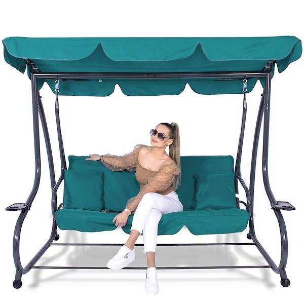 Hojdačka 3-miestna SPRINGOS GS0020 - modrá