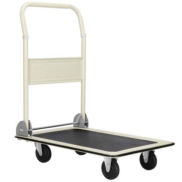 Plošinový úložný vozík 150 kg SPRINGOS GA0017 -čierno-krémový