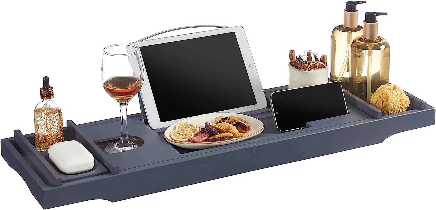 Bambusový stolík SONGMICS BCB88GY - sivý