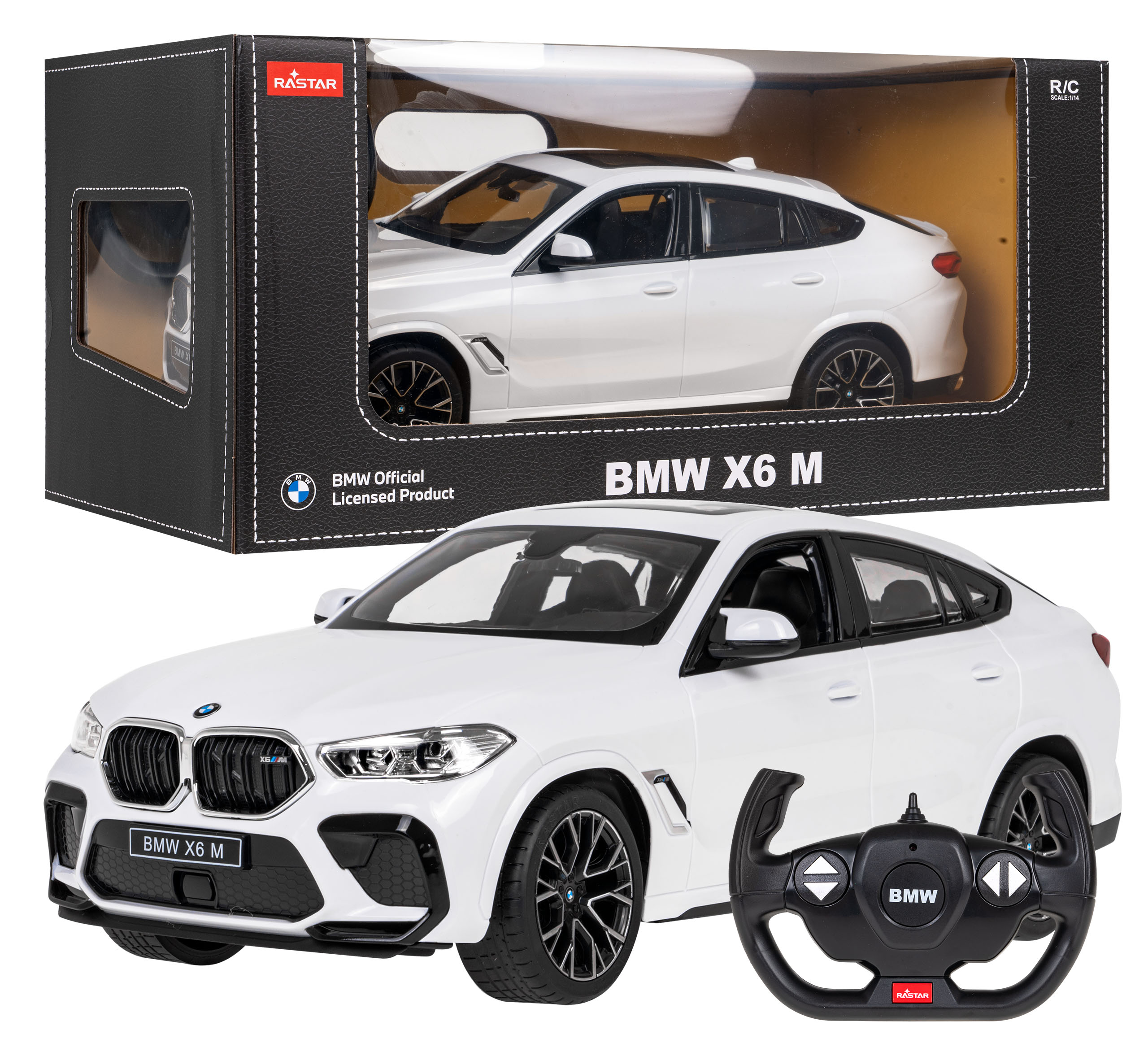 Auto na diaľkové ovládanie R/C BMW X6 M 1:14 RASTAR biele