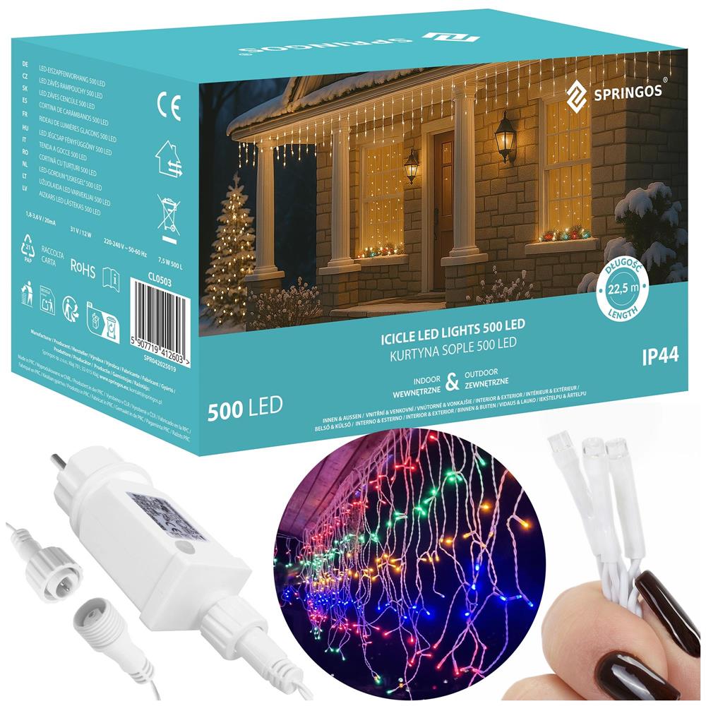 Vianočné osvetlenie 500 LED 20 m SPRINGOS CL0503 - farebné