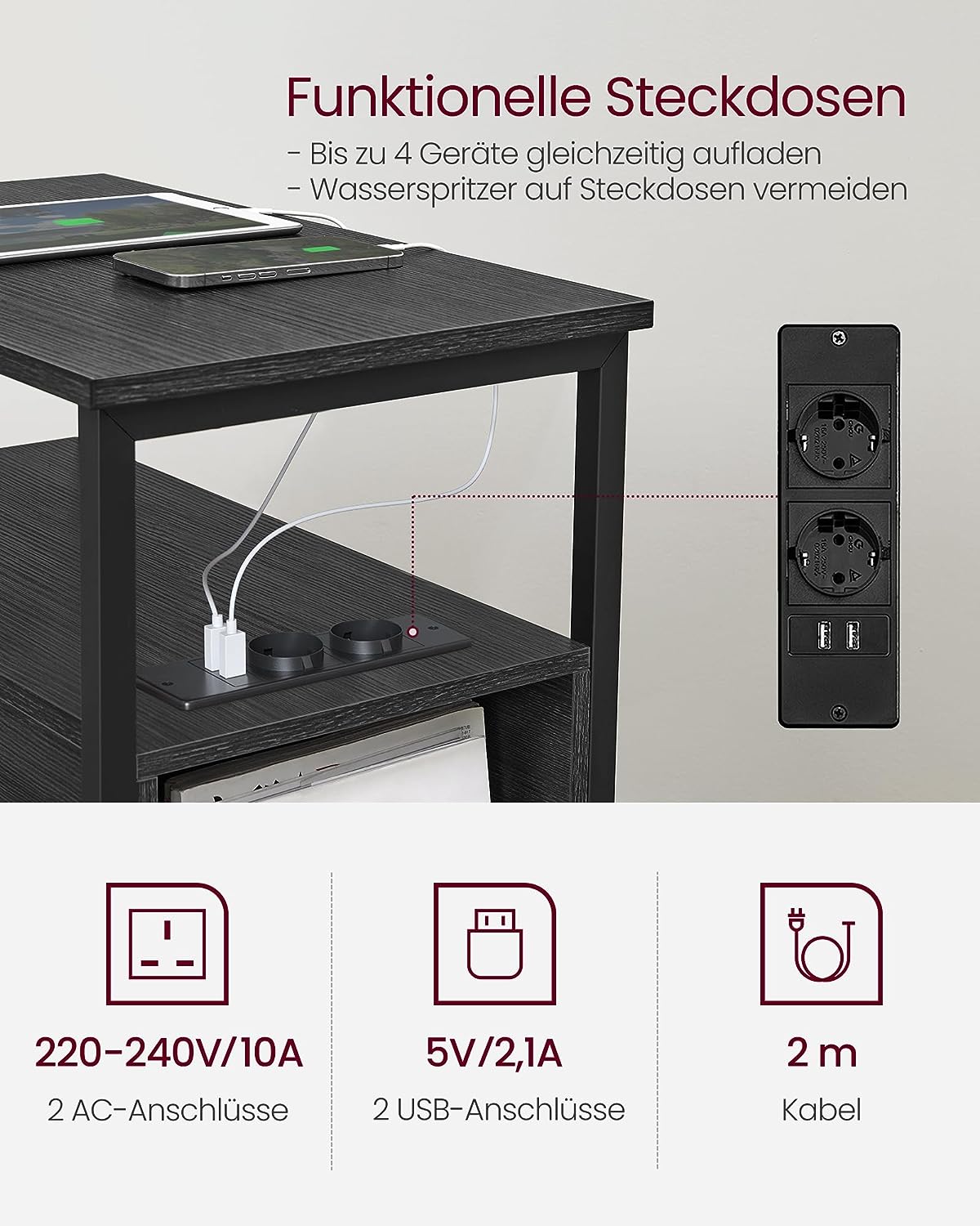 Odkladací stolík VASAGLE LET325B22