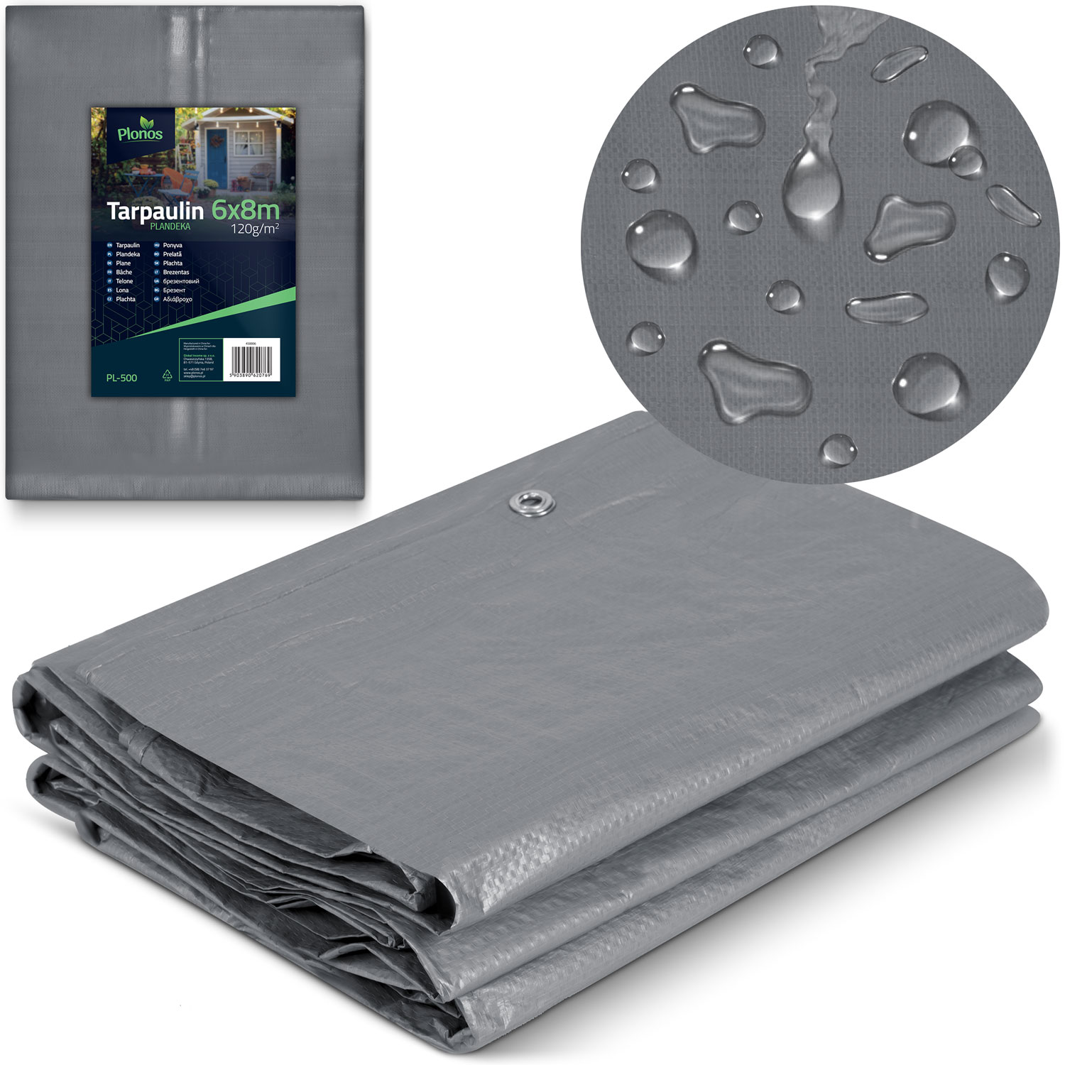 Krycia plachta 600 x 800 cm 120 g/m2 Plonos PL-500