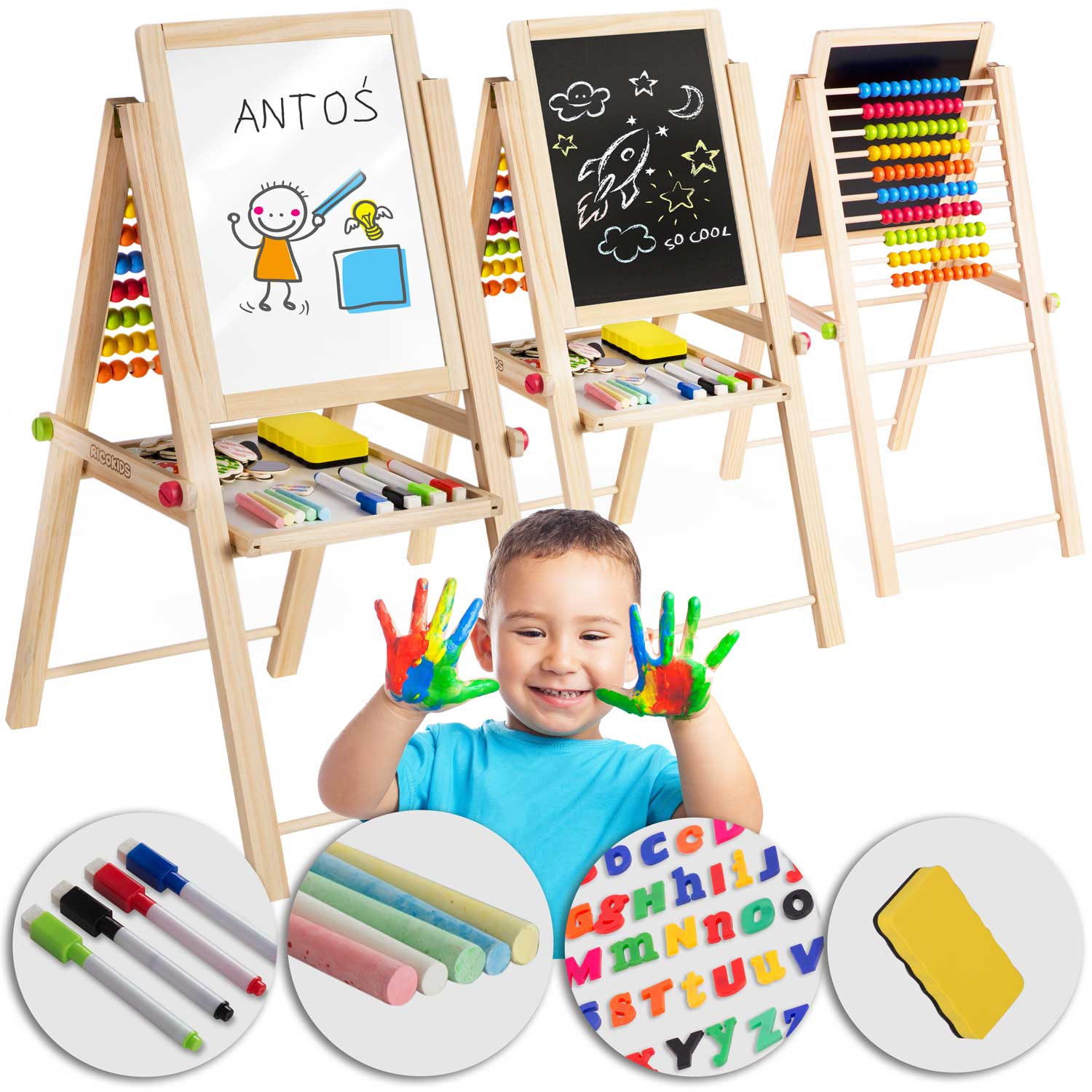 Skladacia magnetická/kriedová tabuľa Ricokids 780300