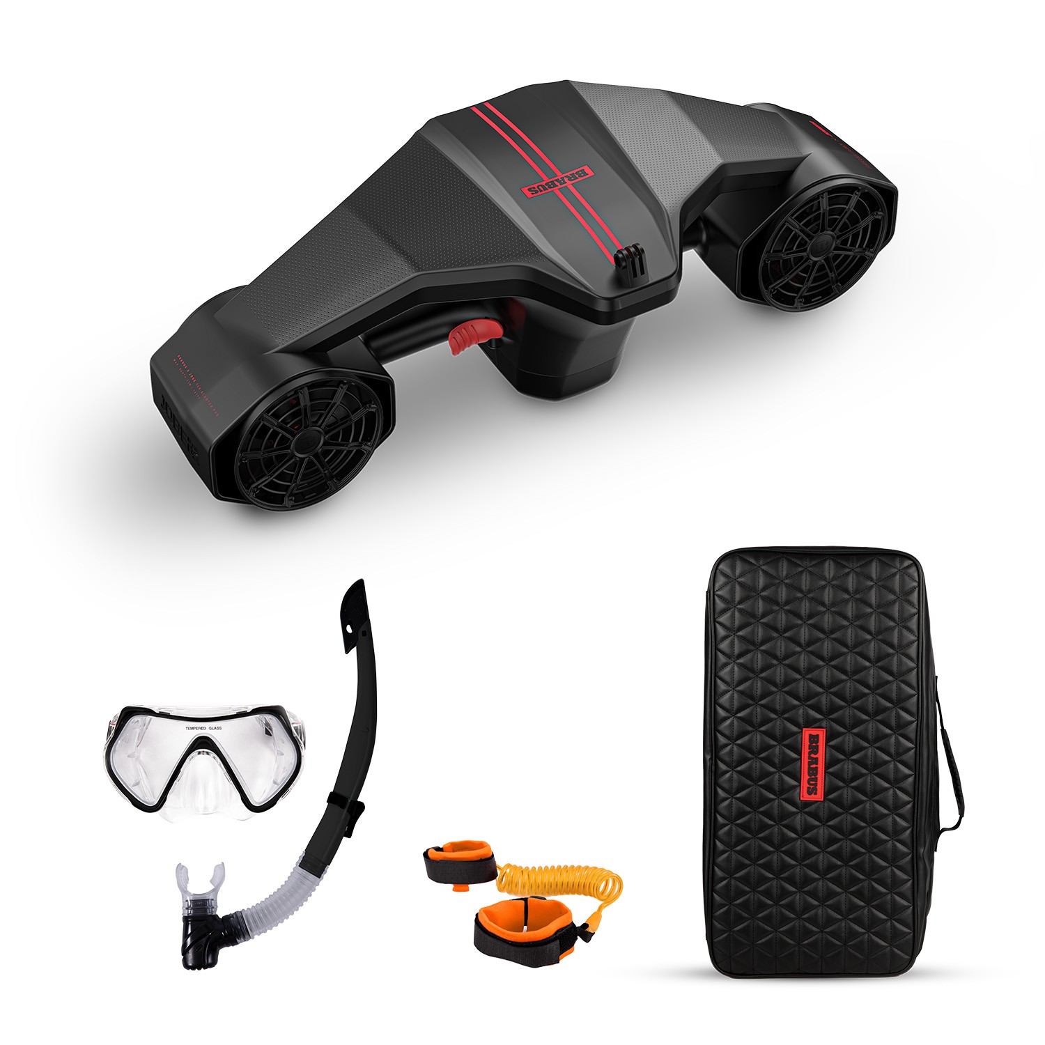 Brabus x Jobe Shadow – súprava podvodný skúter s taškou a šnorchlom