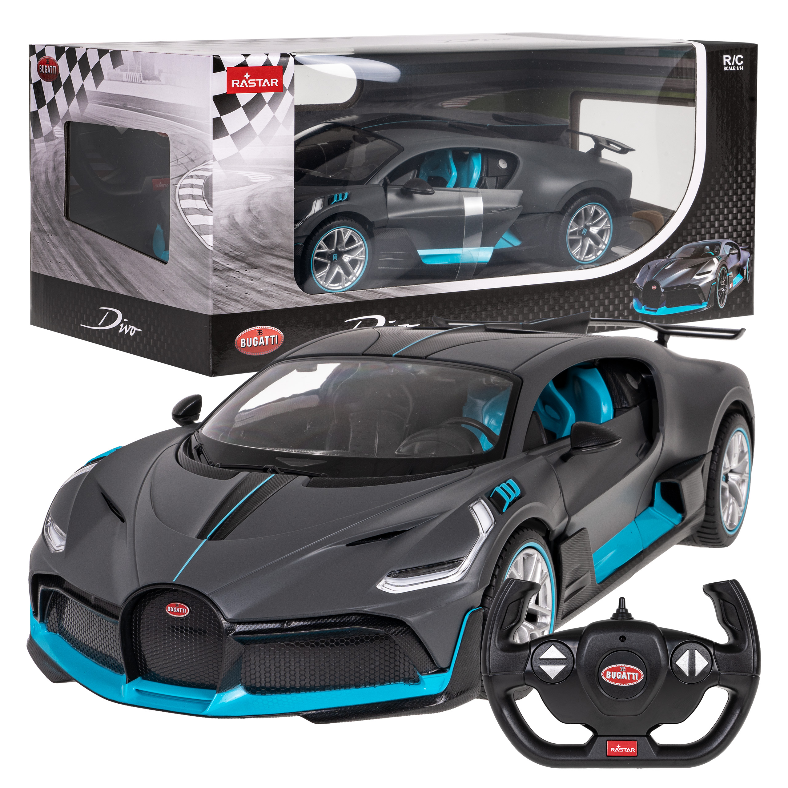 Auto na diaľkové ovládanie Bugatti Divo silver RASTAR model 1:14
