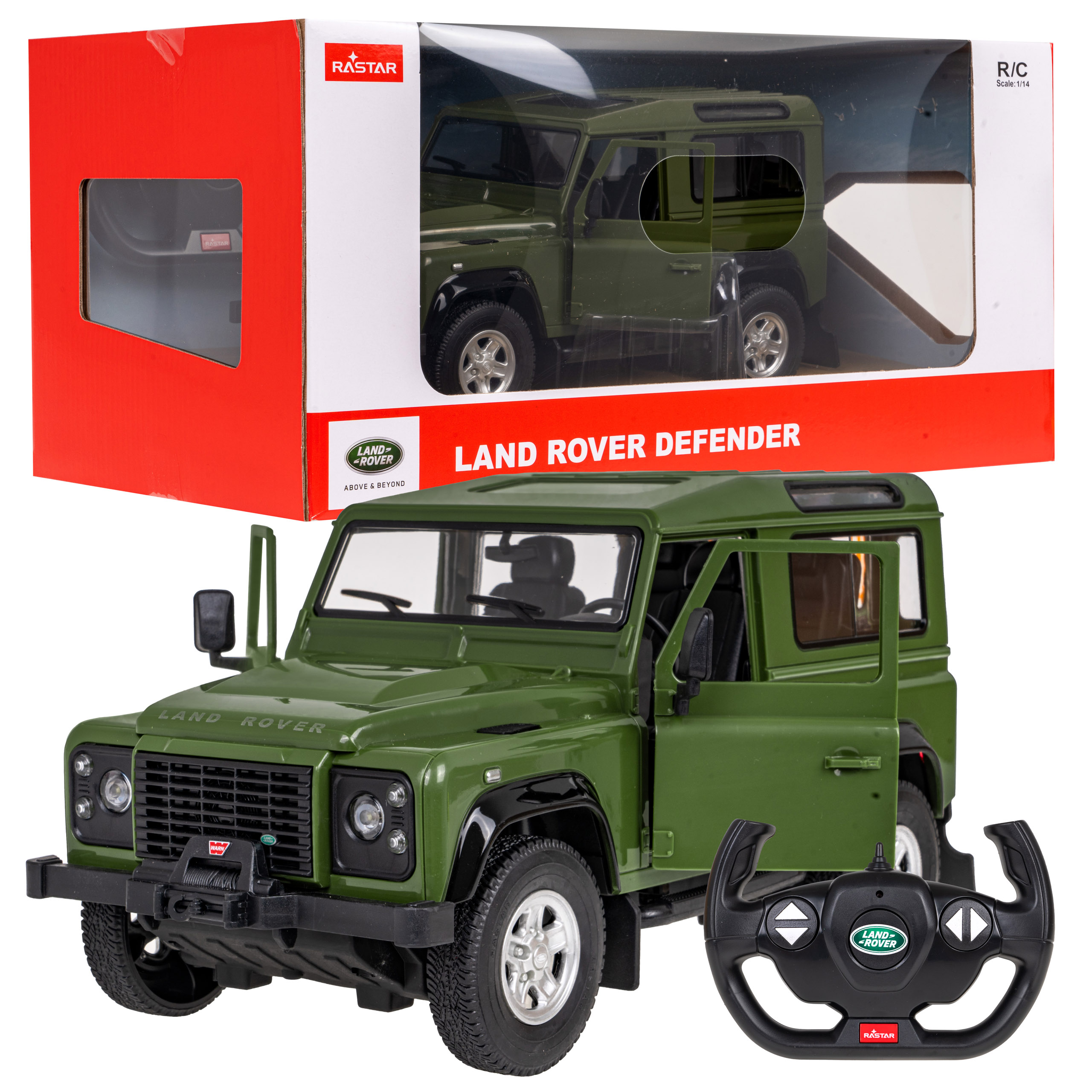 Autíčko R/C Land Rover Defender 1:14 RASTAR - zelené