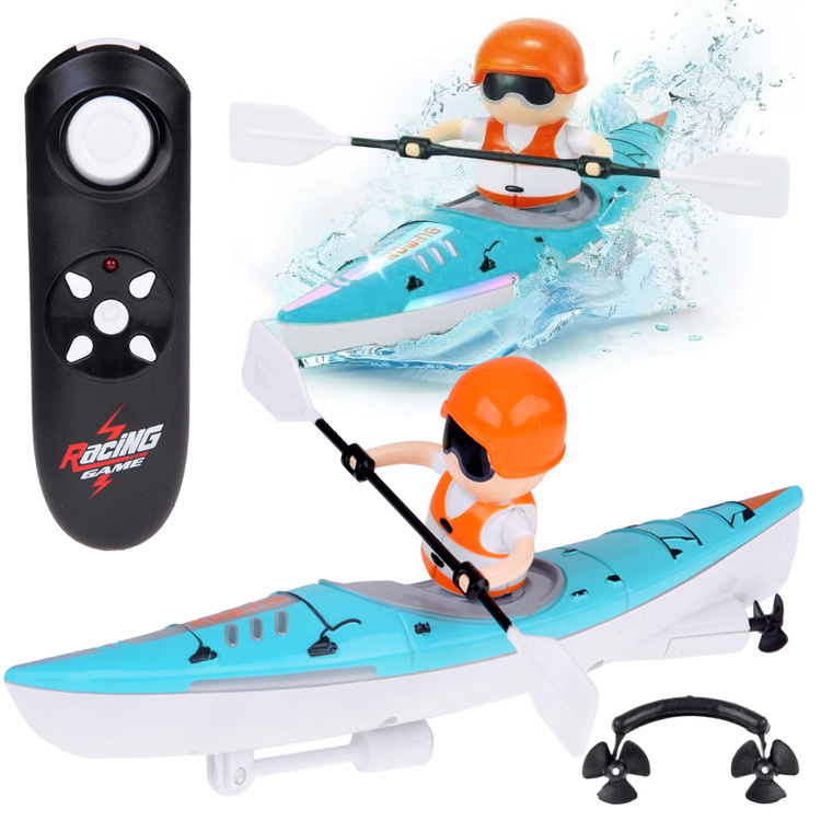 Jokomisiada Osvetlený kajak s veslovaním na diaľkové ovládanie Water Adventure RC0678 - modrý
