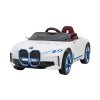 Detské auto BMW i4 na batérie, biele + pomalý štart + EVA + ekokoža + audio LED + diaľkové ovládanie