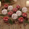 Vianočné gule 11 cm – sada 12 ks, červeno-biele zdobené | Springos CA1536