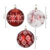 Vianočné gule 11 cm – sada 12 ks, červeno-biele zdobené | Springos CA1536