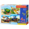 4v1 detské puzzle Poľnohospodárske stroje (8, 12, 15, 20 dielikov)