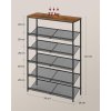 6-úrovňový regál na topánky LBS044KD01 – praktický botník do predsiene LBS044KD01