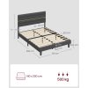 Rám manželskej postele VASAGLE pre matrac 140 x 200 cm, bridlicovo sivá RMB504G01