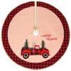Vianočná podložka pod stromček 91 cm – červená s autíčkom CA0793