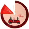 Vianočná podložka pod stromček 91 cm – červená s autíčkom CA0793