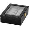 pol pl Szkatulka na zegarki 26 5x20x8 cm czarno szary organizer z 10 przegrodkami 32569 3