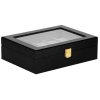 pol pl Szkatulka na zegarki 26 5x20x8 cm czarno szary organizer z 10 przegrodkami 32569 4