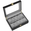 pol pl Szkatulka na zegarki 26 5x20x8 cm czarno szary organizer z 10 przegrodkami 32569 6
