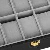 pol pl Szkatulka na zegarki 26 5x20x8 cm czarno szary organizer z 10 przegrodkami 32569 13