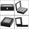 pol pl Szkatulka na zegarki 26 5x20x8 cm czarno szary organizer z 10 przegrodkami 32569 17