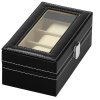 pol pl Szkatulka na zegarki 20 5x11x8 cm czarny ekoskora organizer z przegrodkami 32553 7