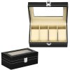pol pl Szkatulka na zegarki 20 5x11x8 cm czarny ekoskora organizer z przegrodkami 32553 22
