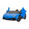 Autíčko Lamborghini Aventador SV na batérie pre 2 deti Modré + 2,4 GHz diaľkové ovládanie + EVA pena + audio LED