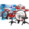 6-bubnová súprava bicích pre deti 3+, červená, 8 ks. + stolička 2 paličky ZMU.28875A.CR