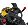 Batériový bager-traktor pre deti žltý + pohyblivé rameno lyžice + diaľkové ovládanie + pomalý štart + FM rádio + LED