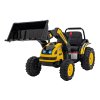 Batériový bager-traktor pre deti žltý + pohyblivé rameno lyžice + diaľkové ovládanie + pomalý štart + FM rádio + LED