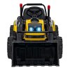 Batériový bager-traktor pre deti žltý + pohyblivé rameno lyžice + diaľkové ovládanie + pomalý štart + FM rádio + LED
