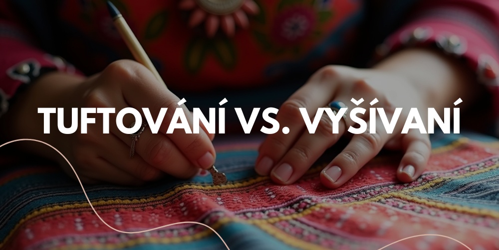 Jaký je rozdíl mezi tuftováním a výšivkou?