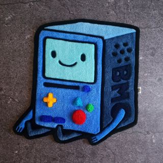 @yonkarugs brought this little hero to life with an overload of softness and color 🎮✨ #tufting #tuftedrug #handmaderug...